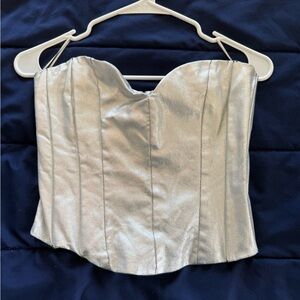 Glam Silver Strapless Corset